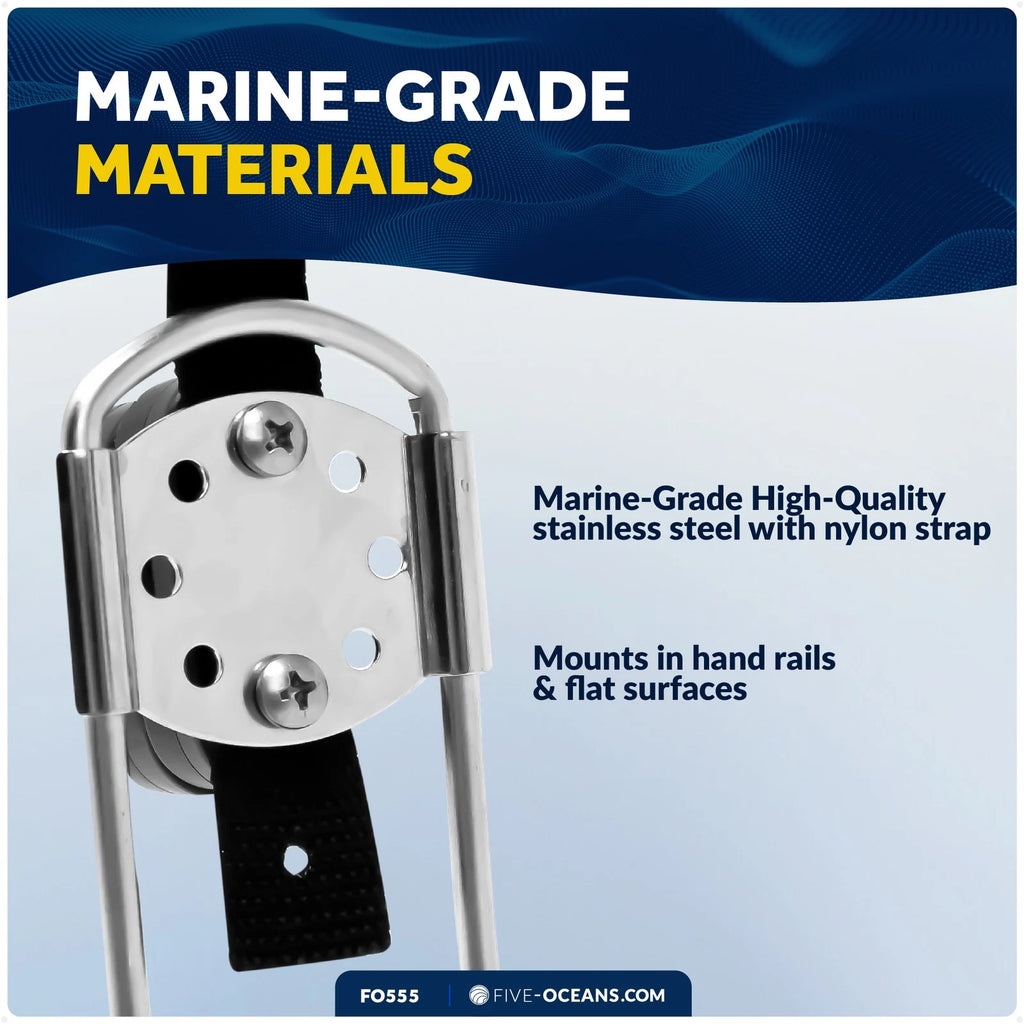 Stainless Steel Ring Buoy Mounting Bracket Holder for Rail/Flat Mount
