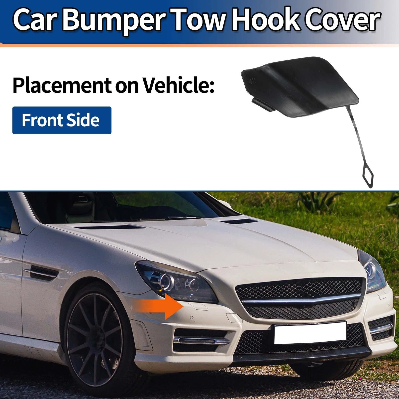 Front Bumper Tow Hook Cover Replacement for Mercedes-Benz SLK W172 (2012–2016)