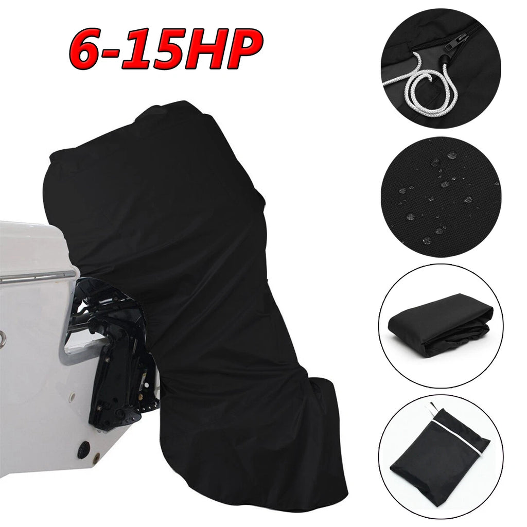 600D Heavy Duty Waterproof Outboard Motor Cover for 6-15HP Engines