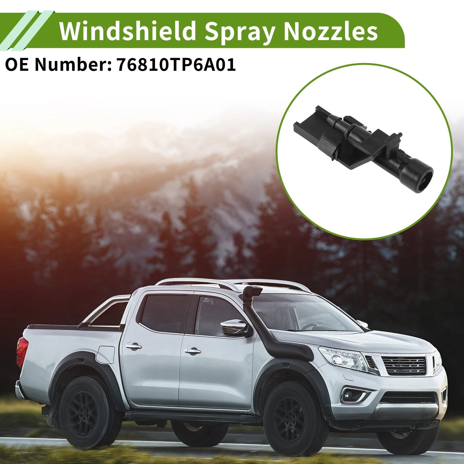 Windshield Washer Nozzle with Hose Connector for Honda Civic (2006–2019)