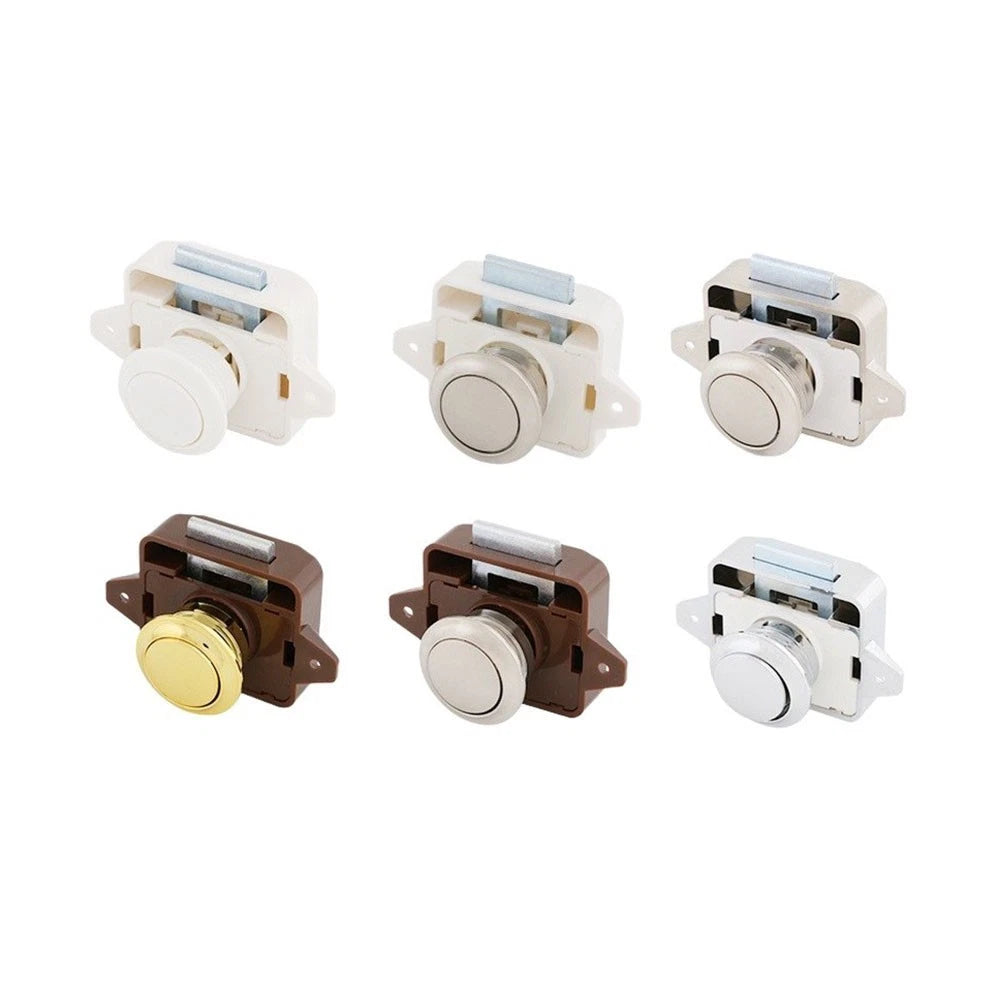 Push Button Cabinet Lock for RV Cabinets (Space Saving, Zinc Alloy)