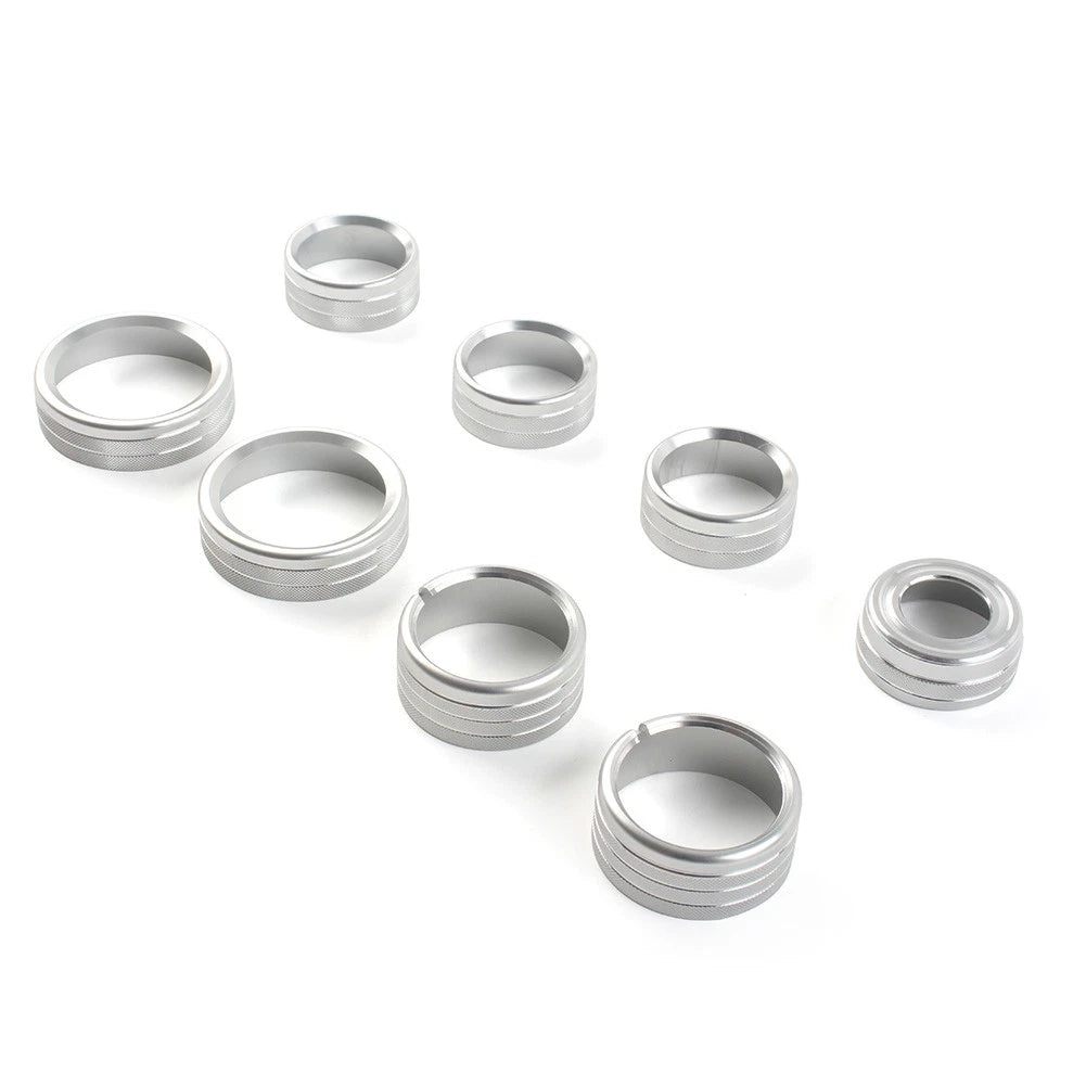 8x Air Conditioner Switch Button Knob Trim Silver for GMC Sierra (2014–2018)