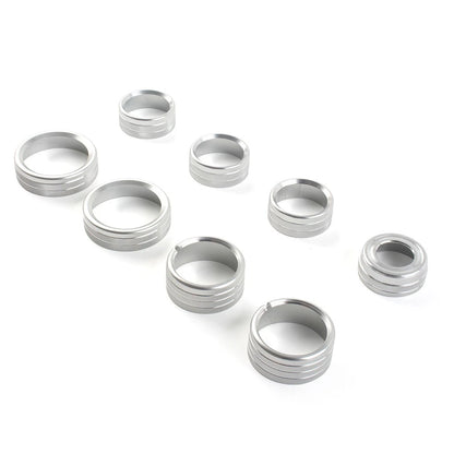 8x Air Conditioner Switch Button Knob Trim Silver for GMC Sierra (2014–2018)
