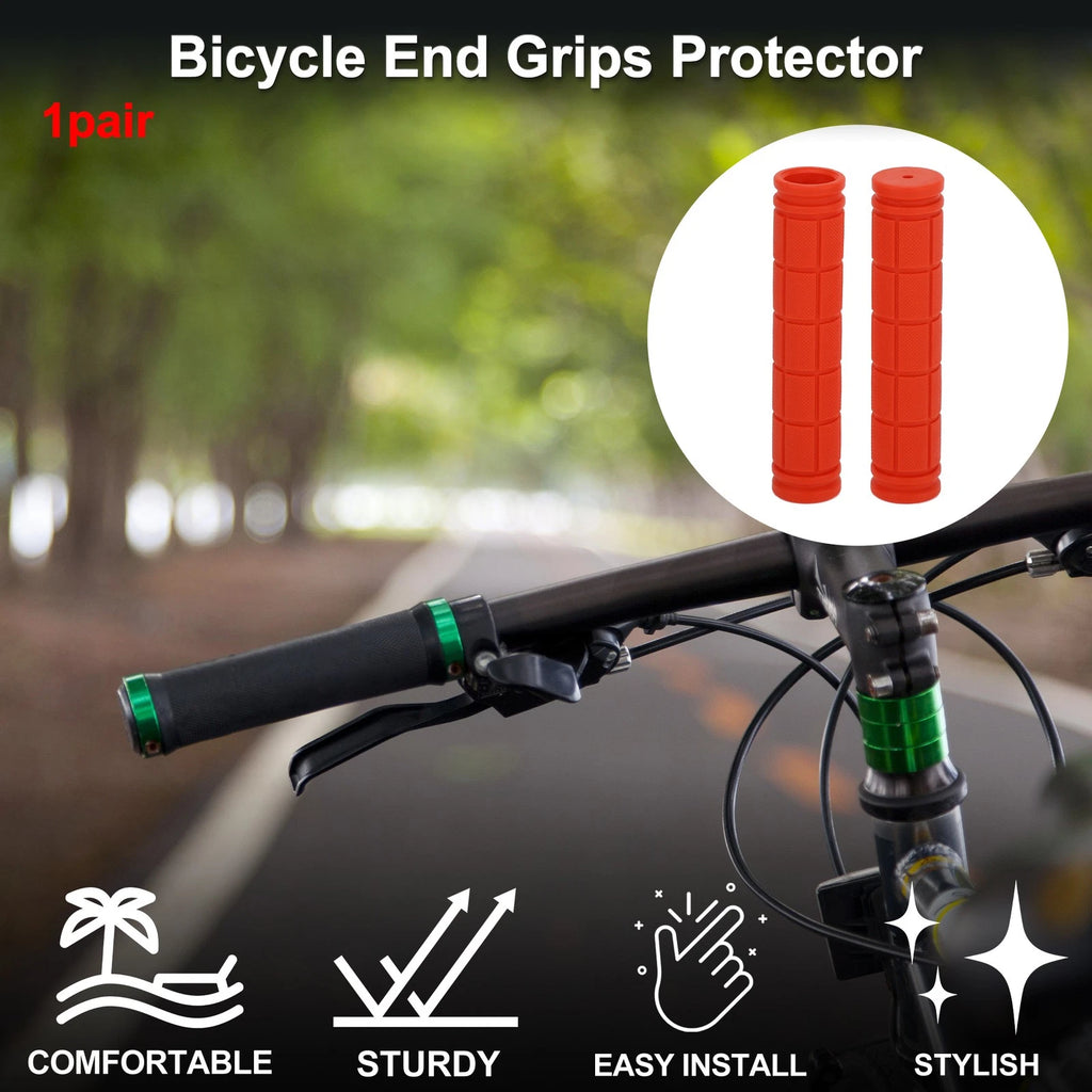 Bike Handlebar Grip Cover 120mm Soft MTB End Grips Protector Pair Orange for