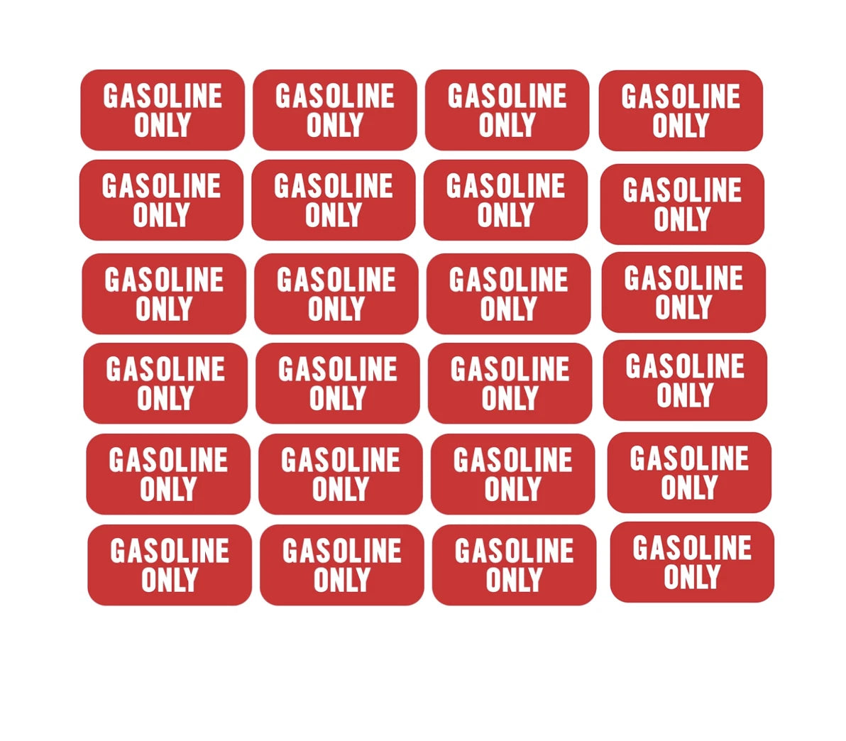 Gasoline Only Fuel Caution Warning Decal for Gas Tank (1"x 2")