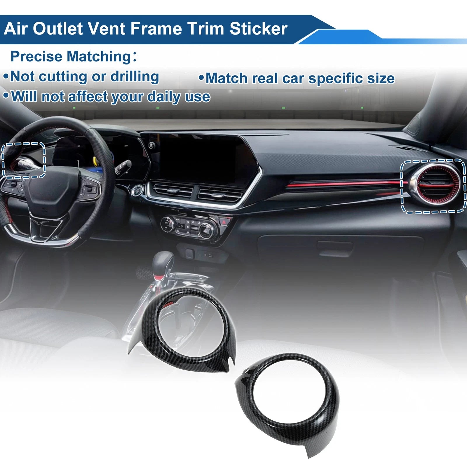 Center Console Air Vent Cover Trim Kit for Front Left and Right (2013–2018)