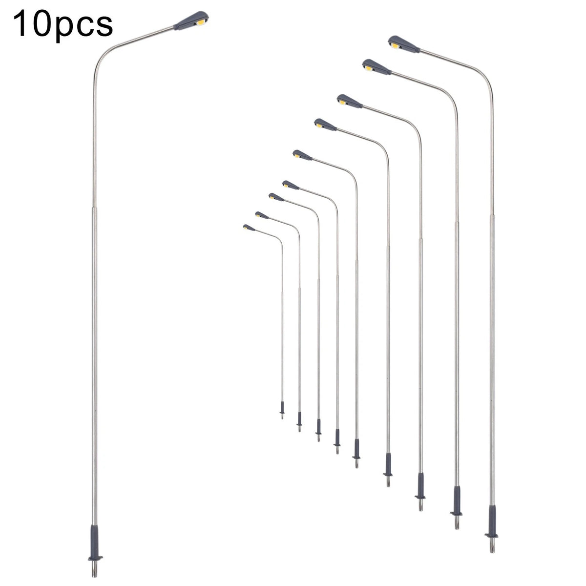 10Pcs Warm White Lamp Post Street Light for Model Railway (1:50 Scale)