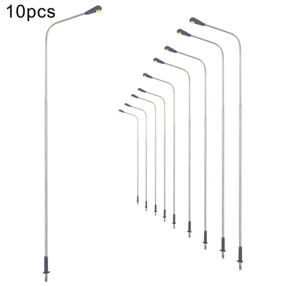 10Pcs Warm White Lamp Post Street Light for Model Railway (1:50 Scale)