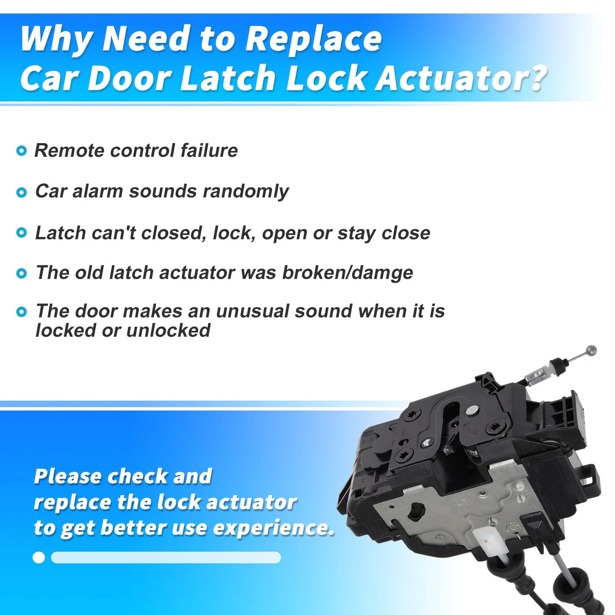 Front Left Power Door Lock Actuator 813102H030 for Hyundai Elantra (2007–2010)