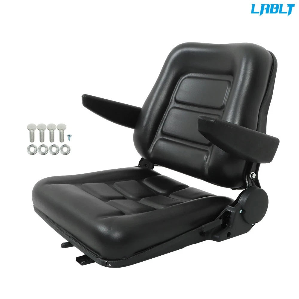 Forklift Seat for Universal Applications (PVC, Foldable, Armrest, Safety Switch)