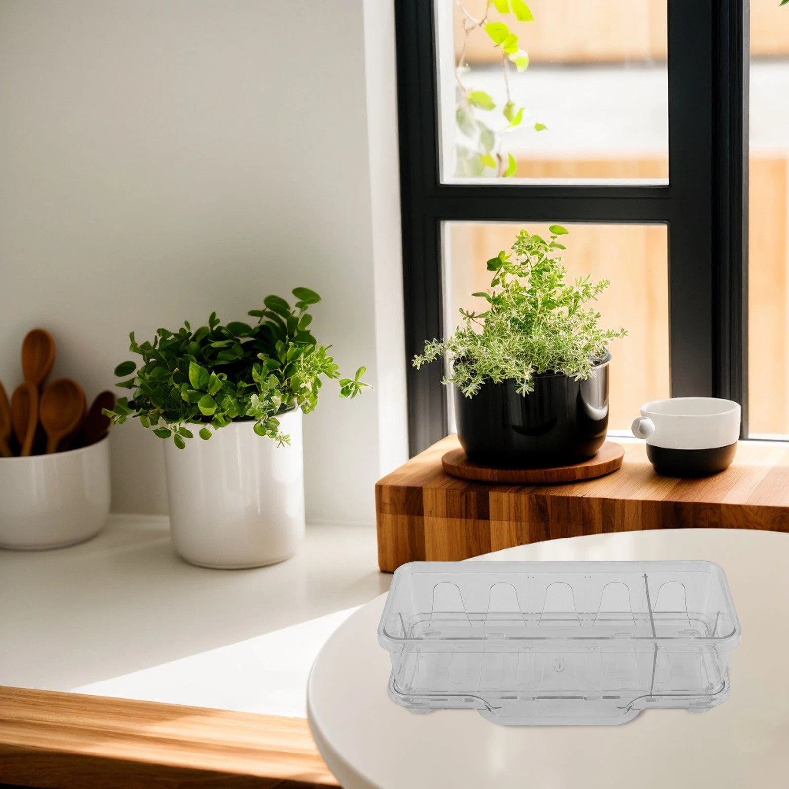 Sleek Sink Caddy Organizer with Drip Tray for Sponges