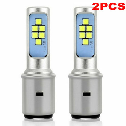 2X BA20D 12V LED Headlight Bulb for Motorcycle (Hi/Low Beam)