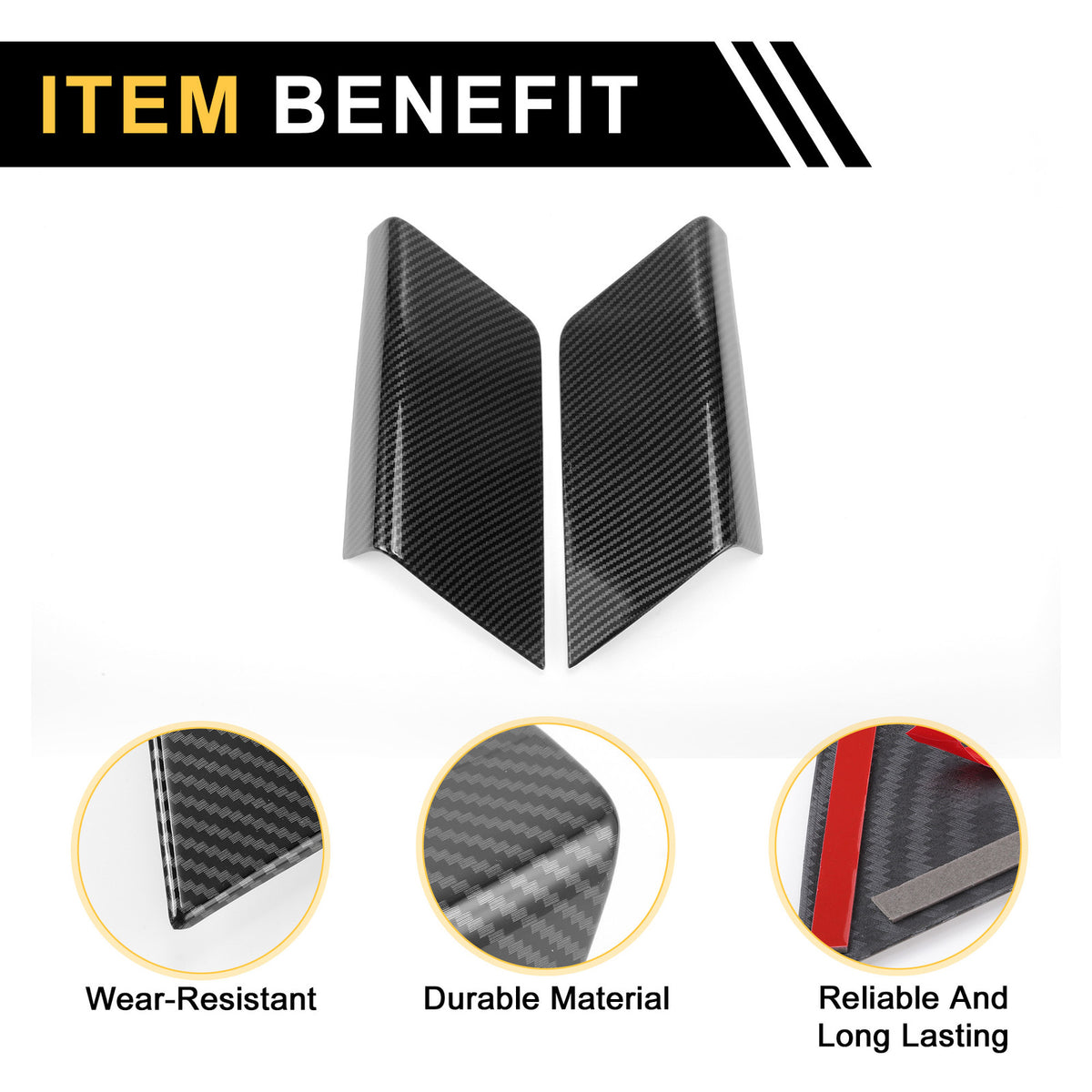 Door Panel Handle Covers Carbon Fiber Pattern Pair for Ford F-150 (2021–2024)