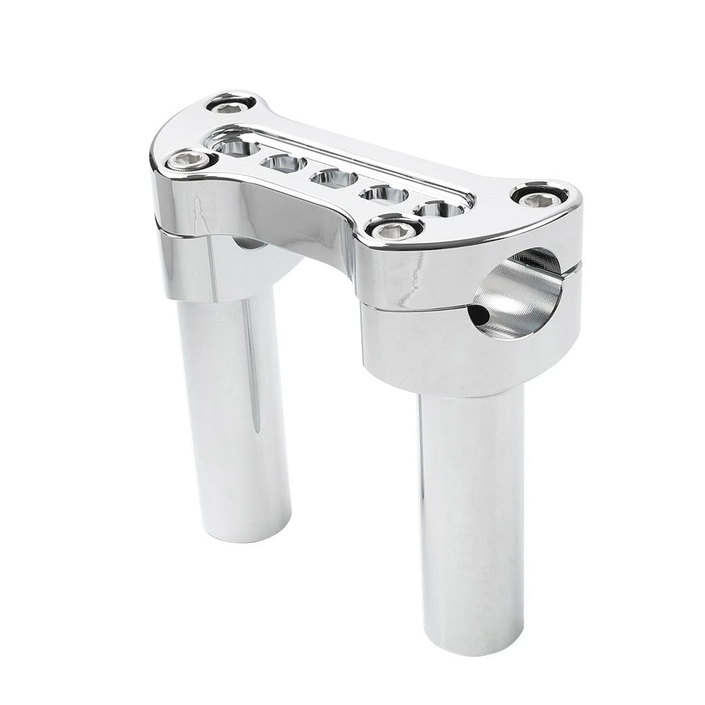 5-Hole 4.5" Handlebar Risers Top Clamp for Harley Road King Glide Chrome