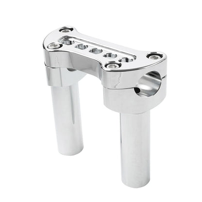 5-Hole 4.5" Handlebar Risers Top Clamp for Harley Road King Glide Chrome