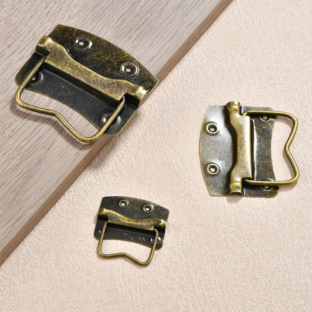 4X Antique Bronze Door Pull Handle Ring Knob Hardware for Dresser/Toolbox