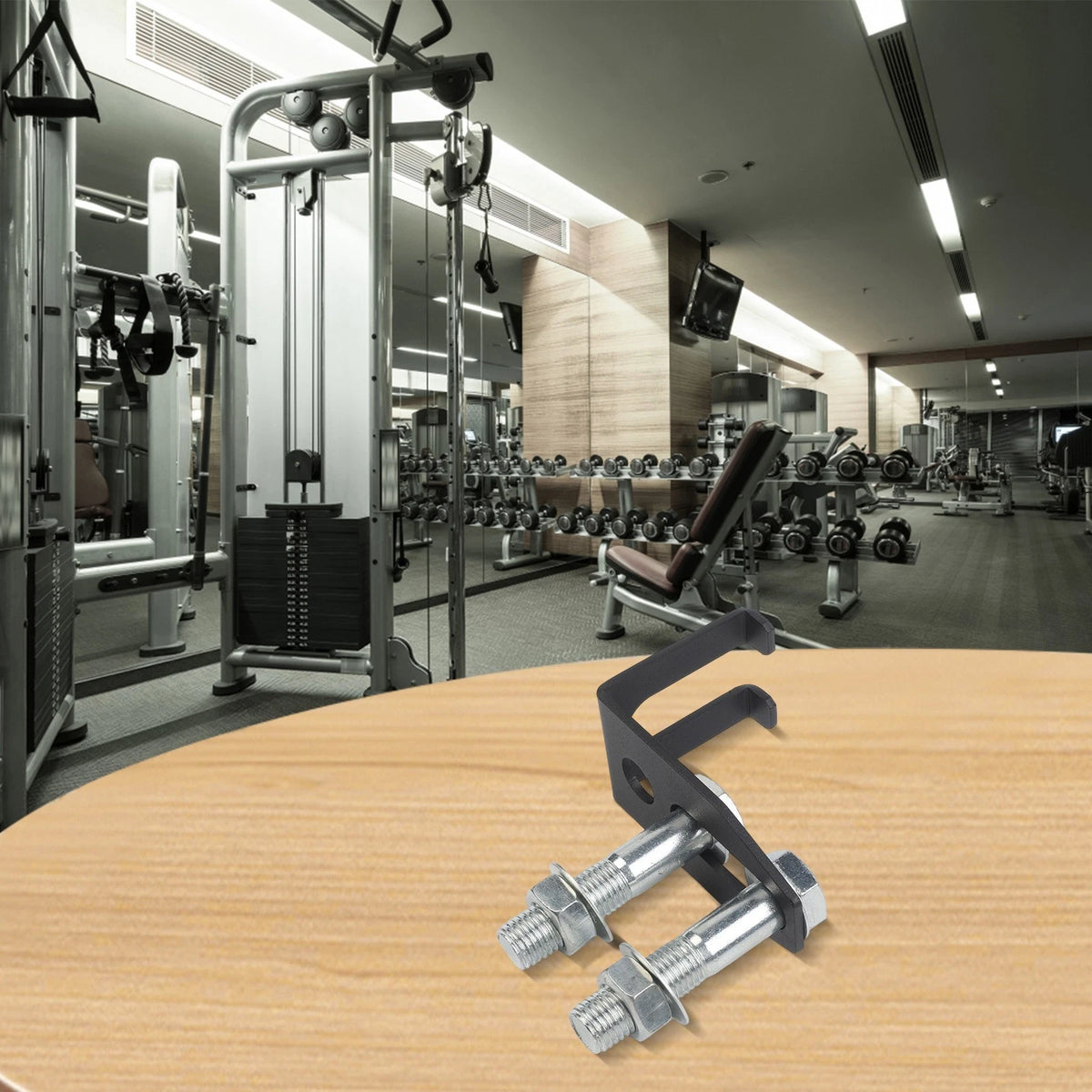 Space Saving Barbell Storage Hook for Squat Rack (50mm Hole Spacing)