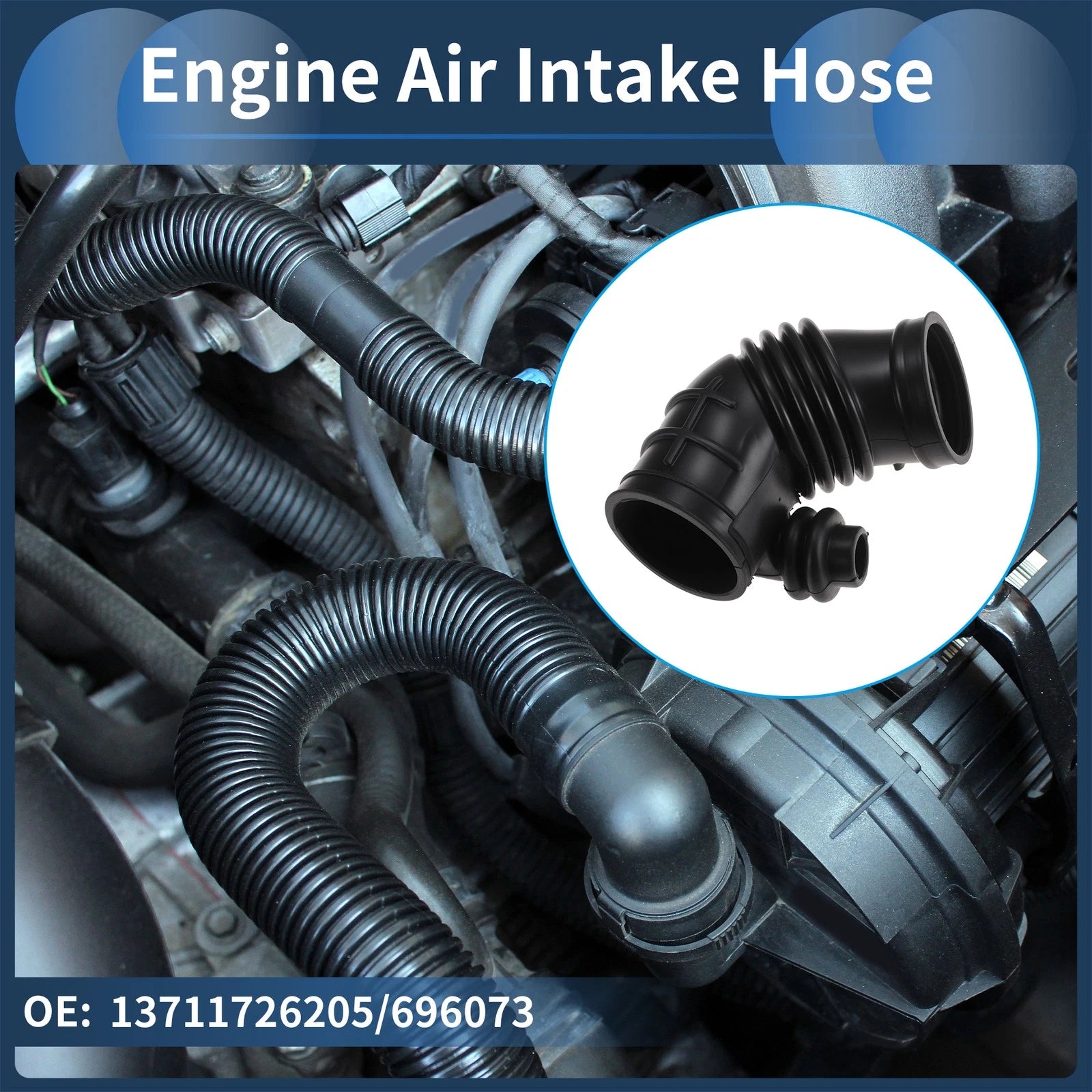 Engine Air Intake Hose Replacement for BMW 325i xDrive (1989–1991) Rubber