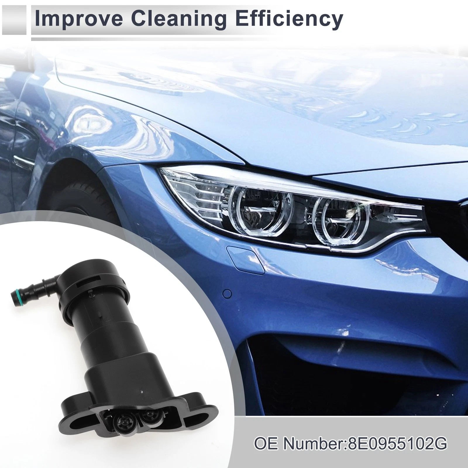 Front Passenger Side Headlight Washer Nozzle for Audi A4 (2005–2008)
