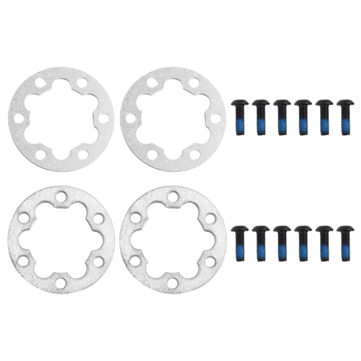 Set of 12 Disc Washers with Screws for Various Applications