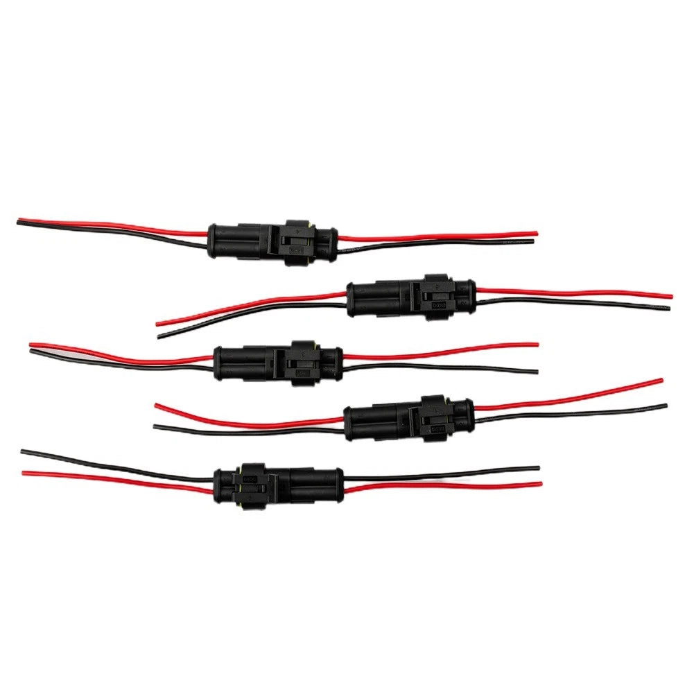 10pk Amp/Tyco 2Pin 12V Waterproof Wire Connector-Plug Kits