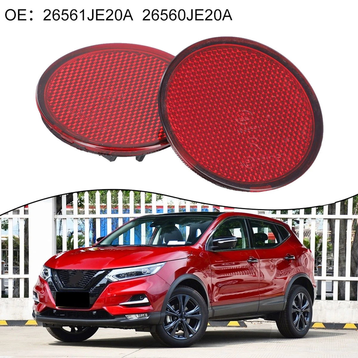 Rear Bumper Round Reflectors for Nissan QASHQAI (2007–2015)