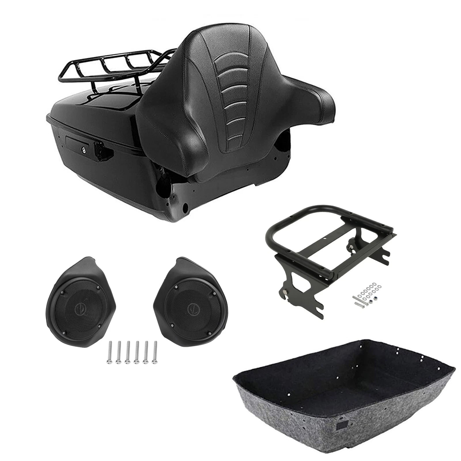 Trunk Backrest Rack Speakers for Harley Electra Glide (1997–2008)