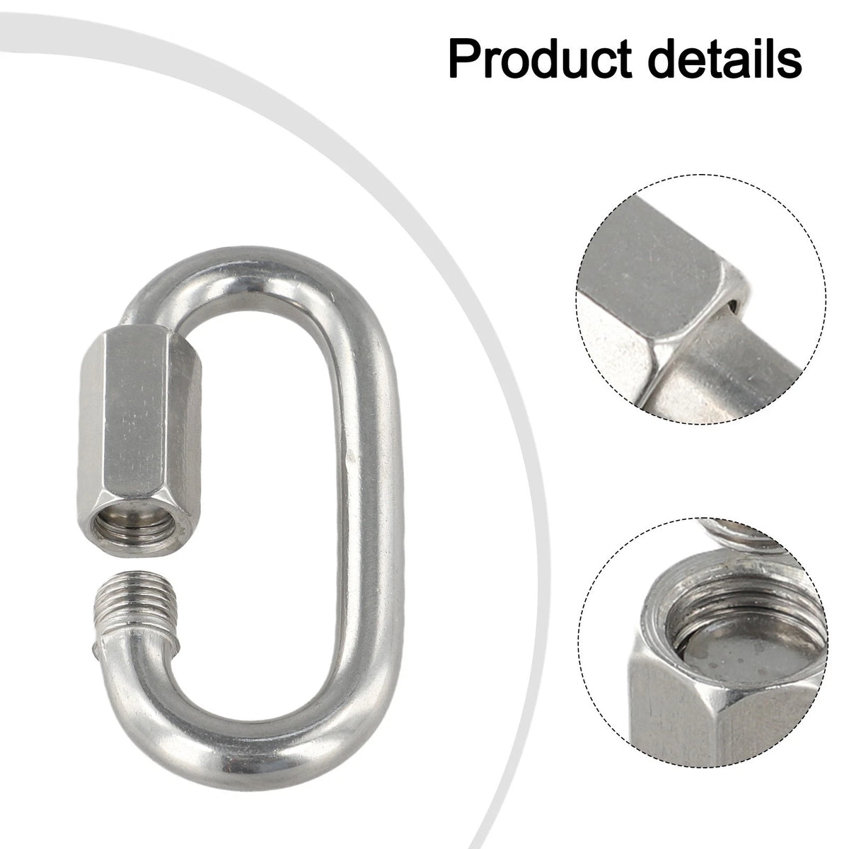 8mm to 12mm Stainless Steel Quick Link Connector for Pet Chains (Outdoors)