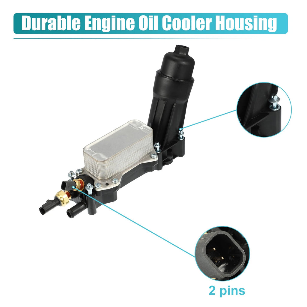 Engine Oil Cooler Housing with Gaskets Sensor Assembly for Dodge (2011–2019)