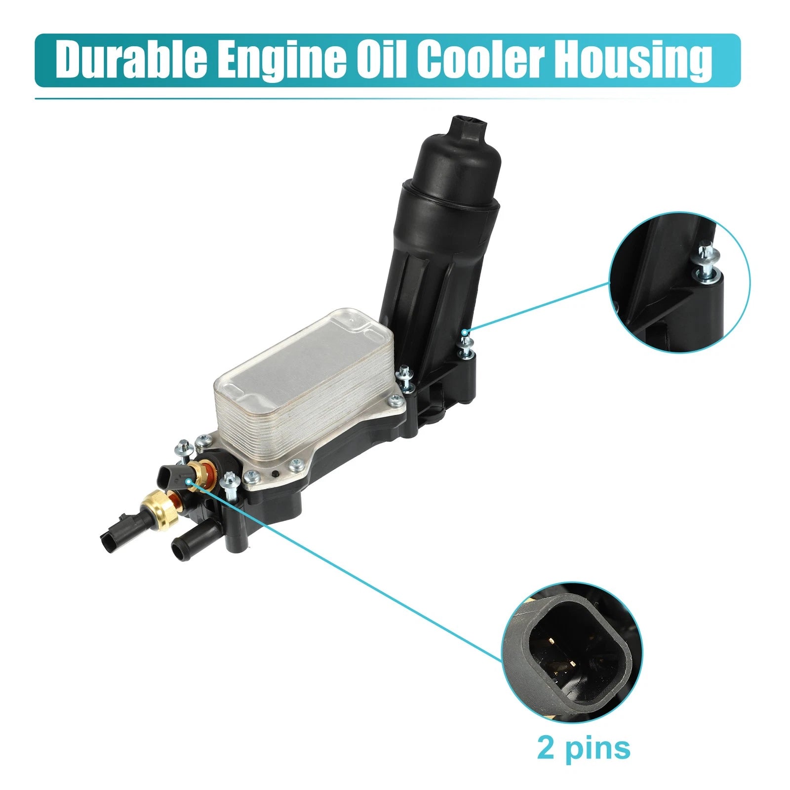 Engine Oil Cooler Housing with Gaskets Sensor Assembly for Dodge (2011–2019)