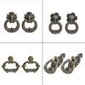 Set of 10 Antique Drop Ring Handle Pulls for Cabinet Drawer Cupboard