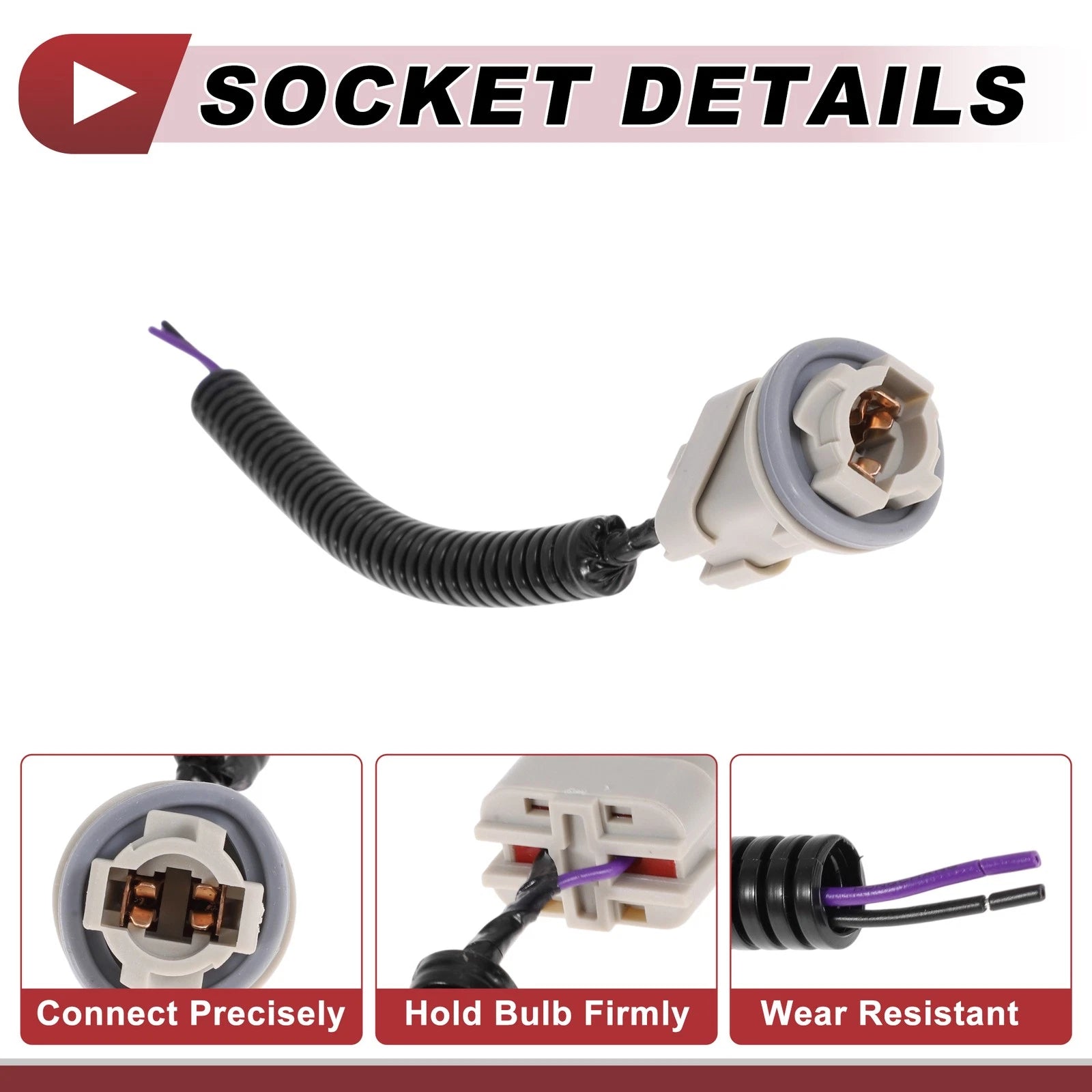 License Plate Light Socket Wiring for Ford Bronco (No.F57Z13234AA)