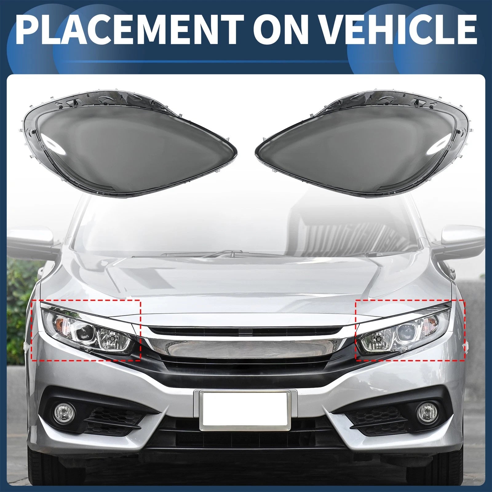 Pair Headlight Lens Covers for Chevrolet Corvette C6 (2005–2013)