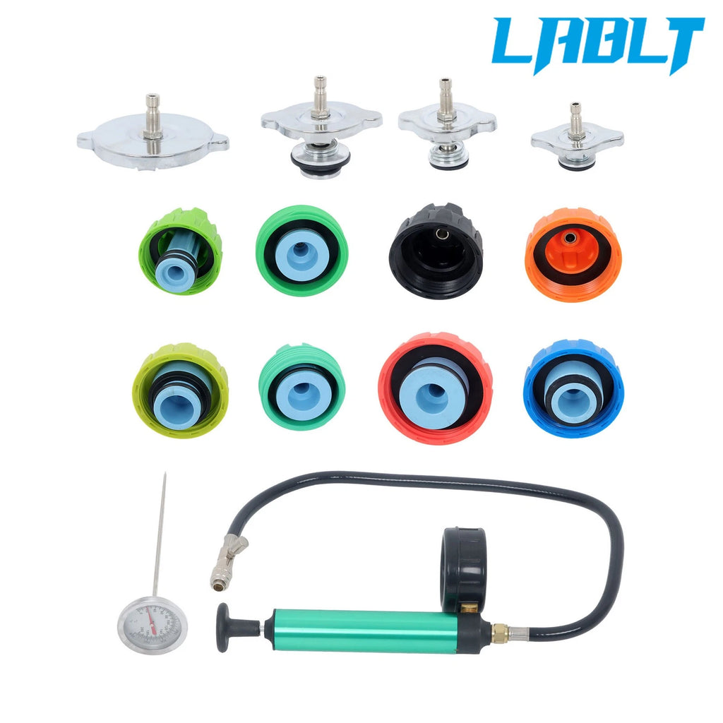 14PCS Coolant Radiator Pressure Tester for Cooling System Leak Detection