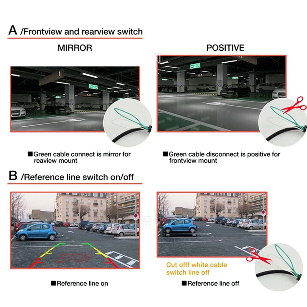 Rear View Backup Camera Kit for Car (Waterproof, 170º CCD, Night Vision)