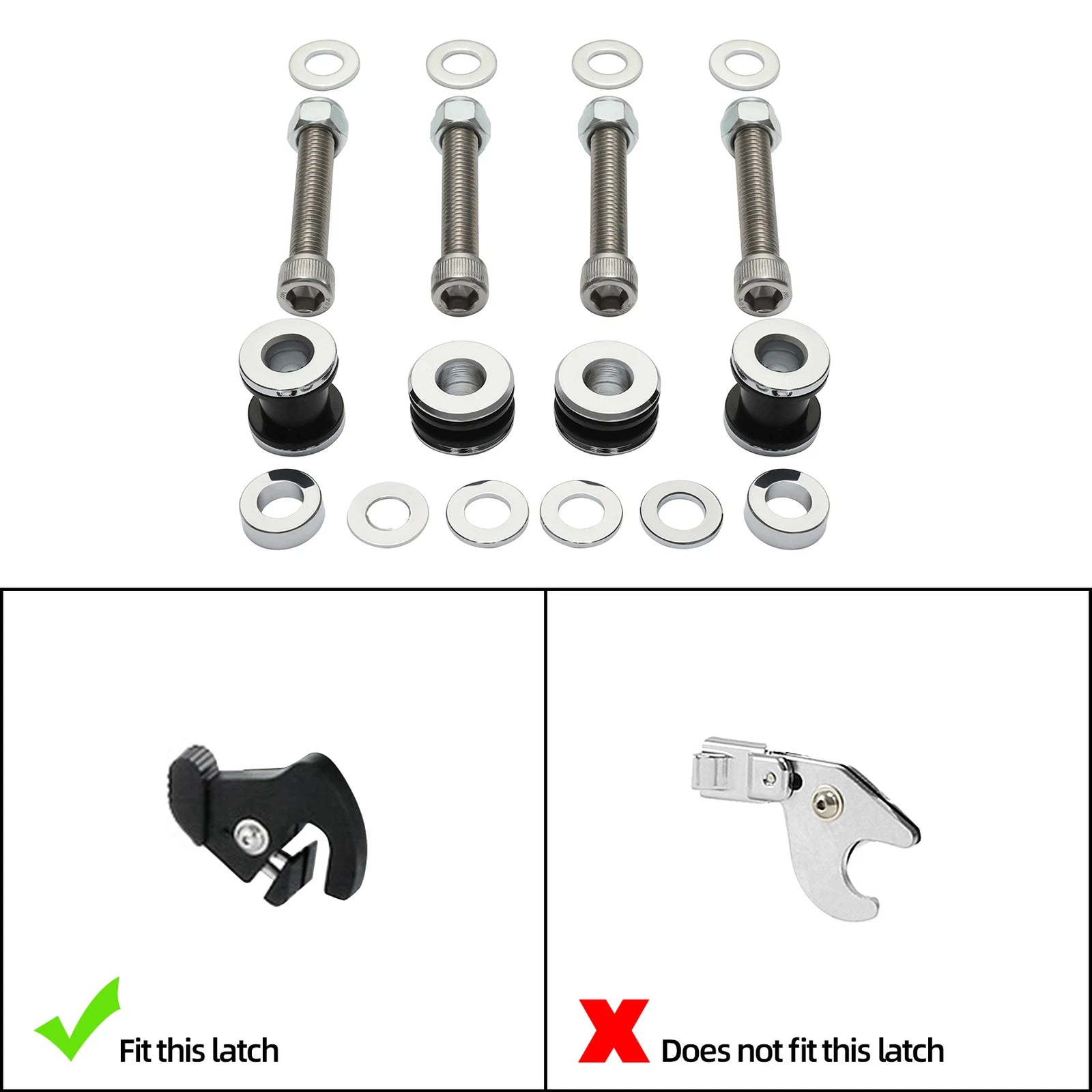 Chrome Sissy Bar Docking Hardware Kit for Harley Softail Custom (2003–2017)