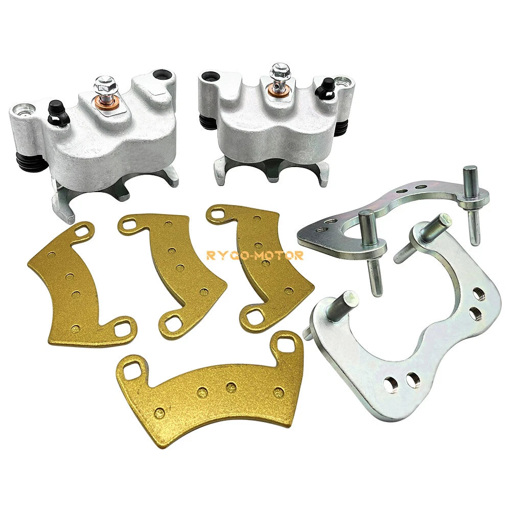 Rear Left Right Brake Calipers & Pads for Polaris Ranger Crew 800 900 1000 XP (2013–2021)