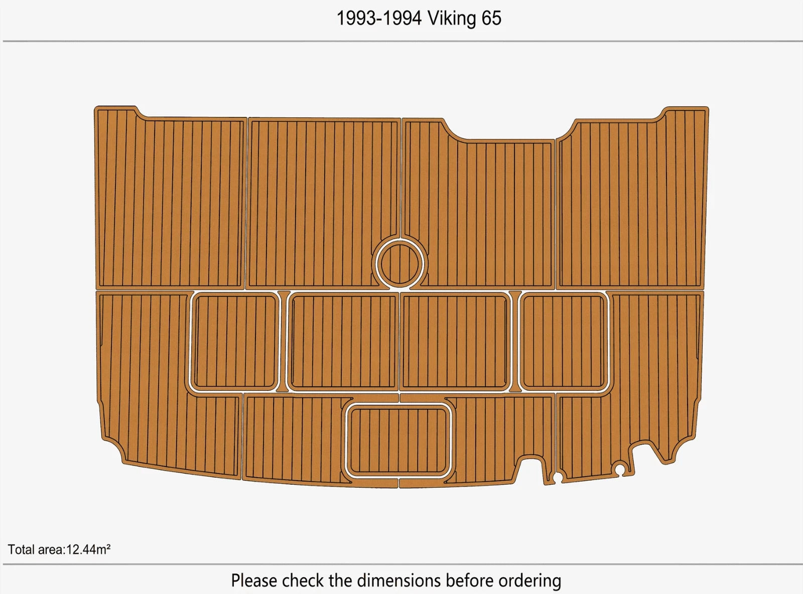 EVA Pads for Viking 65 Swim Platform (1993–1994) Faux Teak Deck Flooring Mat