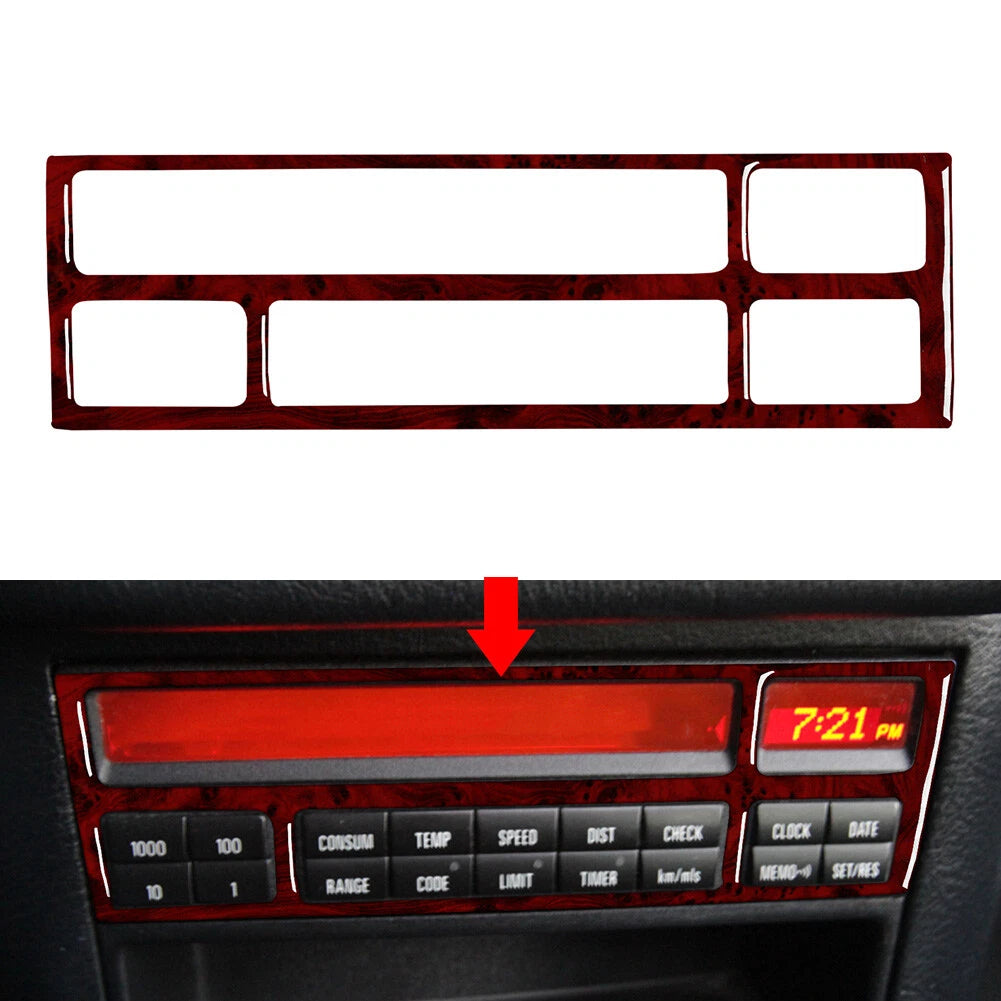 1pc Red Wood Grain CD Button Panel Trim for BMW 3 Series E36 (1991–1999)