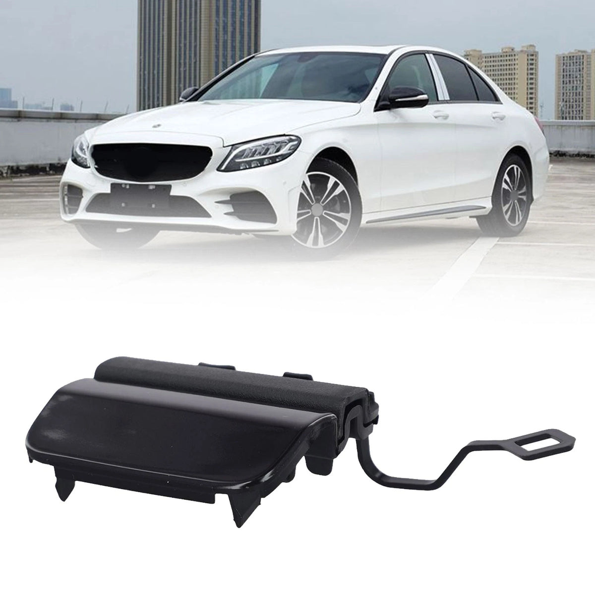 For Benz C Class Tow Eye Hook Cover Cap Rear Bumper Cover Cap Easy Installation