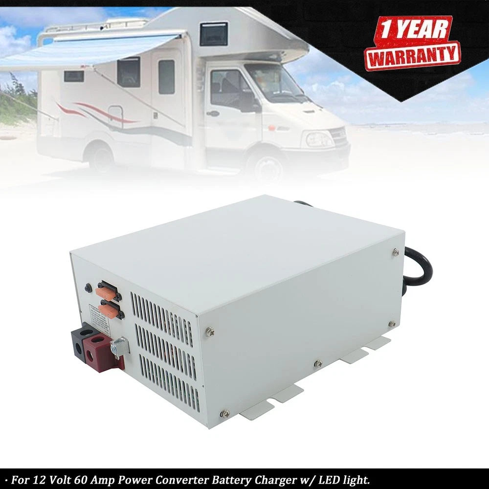 Direct Mount 12V 60A Power Converter Battery Charger w/ LED Light
