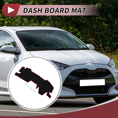 Dashboard Cover Mat for Toyota Yaris (2020–2024) - Sun Protector Pad Black Red