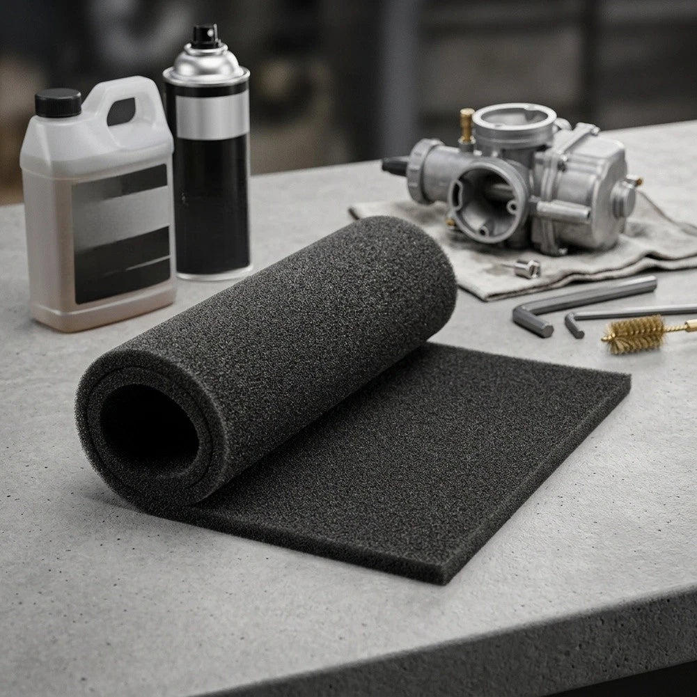 Foam Filter Sheet for Motorcycle Engine Upgrades (Washable)