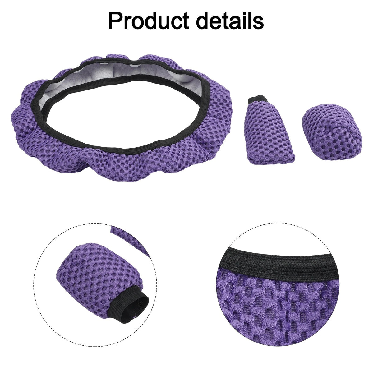 3PCS Steering Wheel Cover Set for (2015–2015) Leopard Print