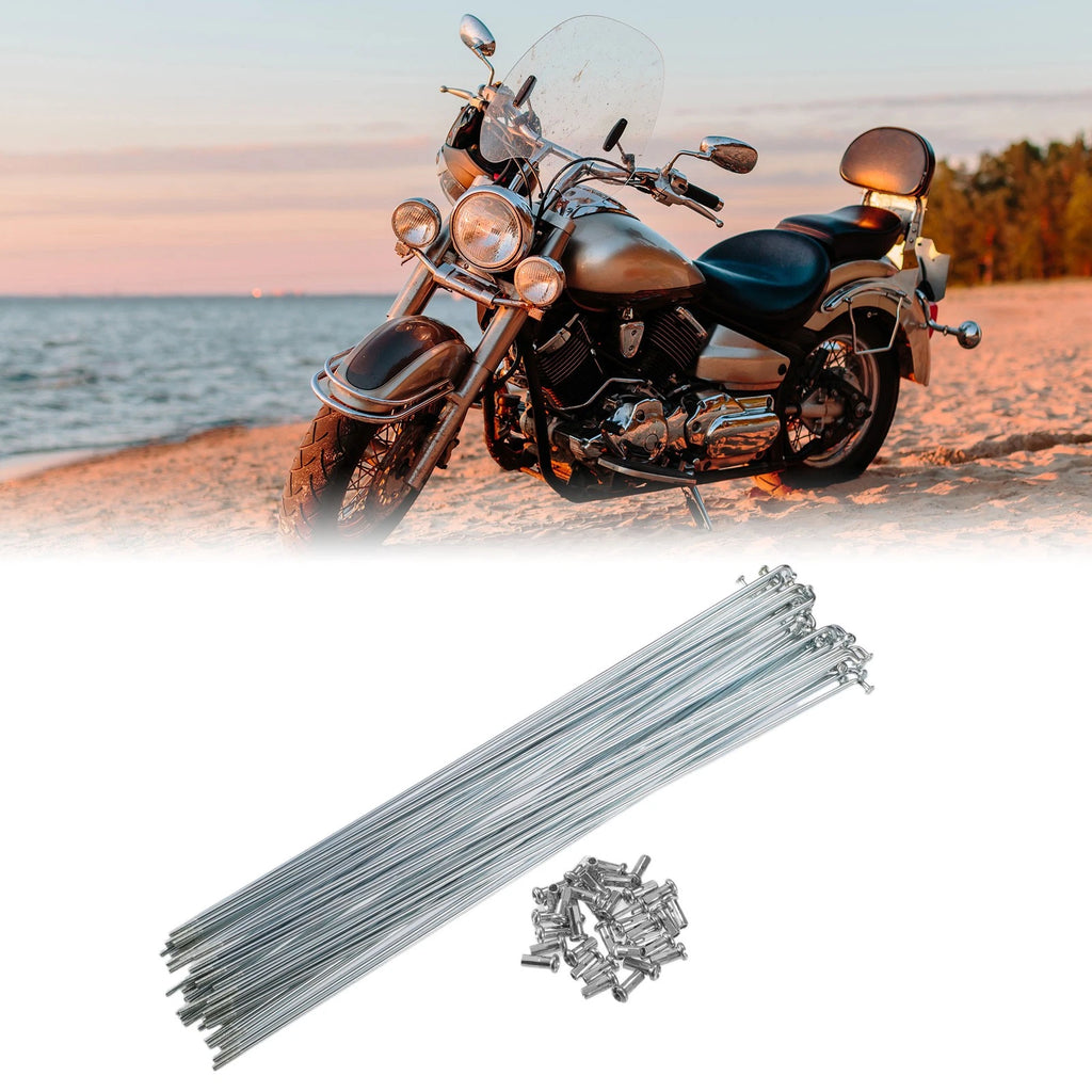 13G Galvanized Bicycle Spokes 257mm with Nipples for Most Bikes (40 Pcs)