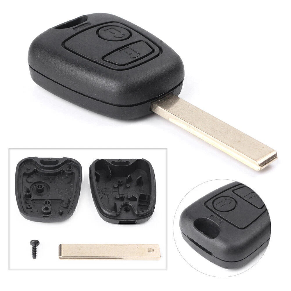 2 Button Flip Key Shell for Peugeot 206, 307 (2000–2010)