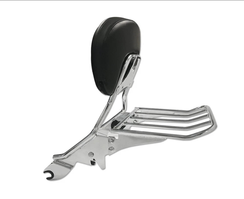 Chrome Backrest Sissy Bar with Luggage Rack for Harley Touring (2009–2017)