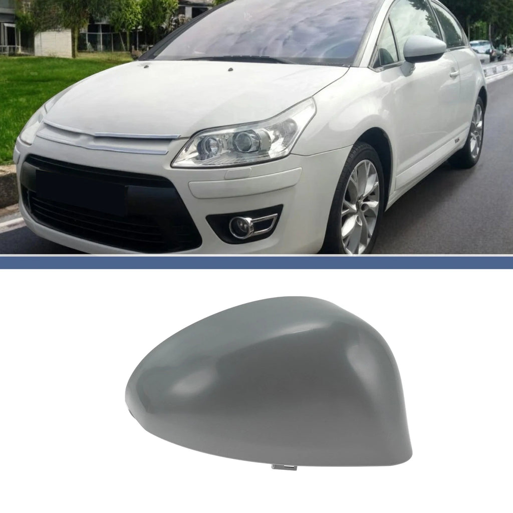 Right Passenger Side Mirror Cover Cap for Citroen C4 (2004–2010) - Grey