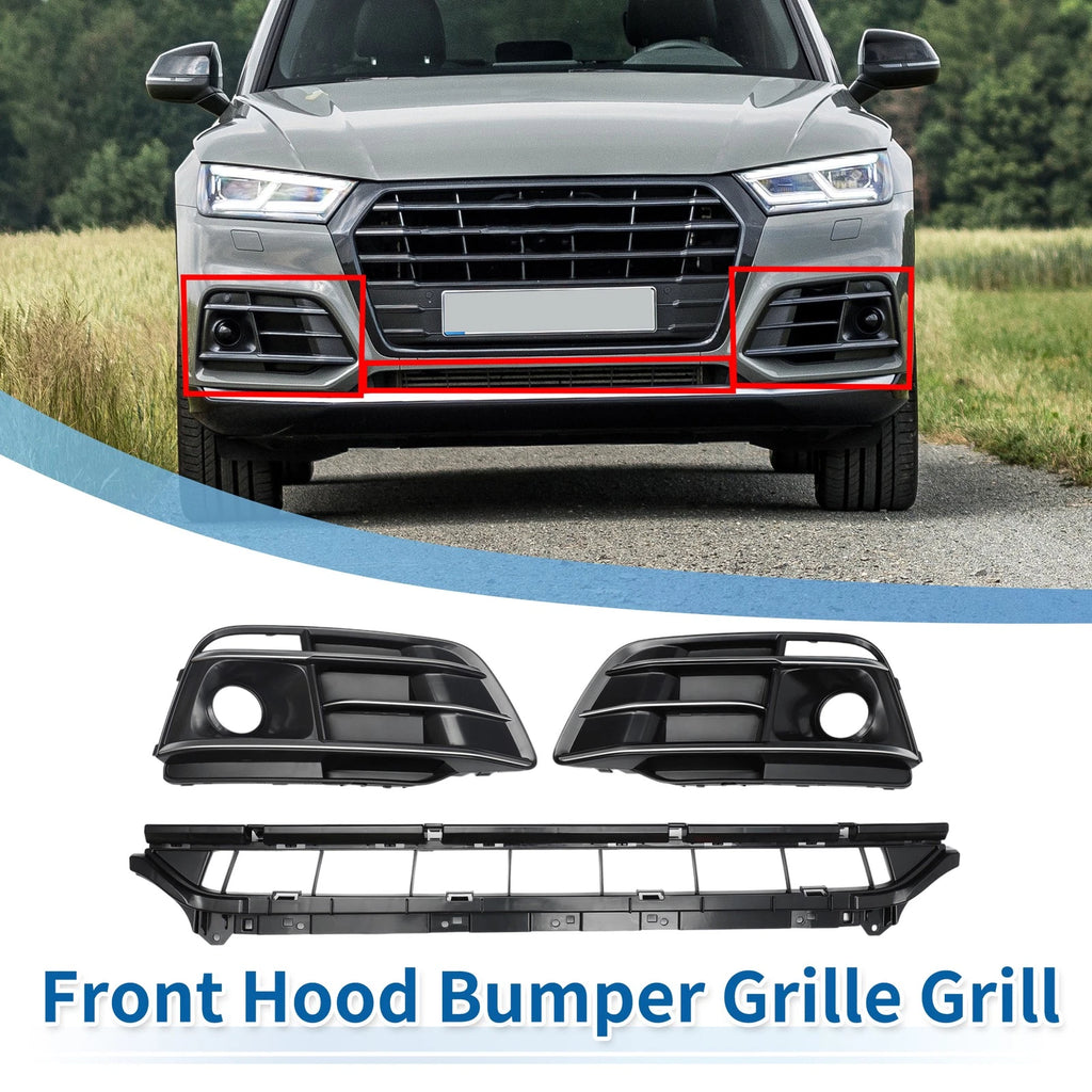 Front Lower Bumper Grille Grill Set for Audi Q5L Black Sport Style (2019–)