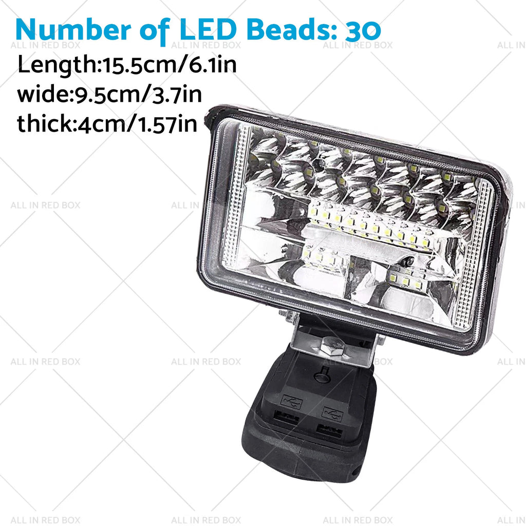 LED Work Light Torch for Makita 18V Battery (Compatible with 2USB)